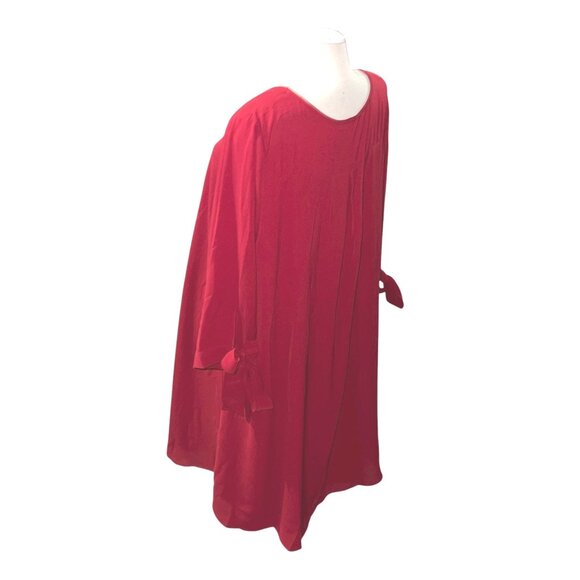 ChicSoul Tie Sleeve Midi Casual Work Dress Sz 3XL Red Womens - Picture 8 of 16